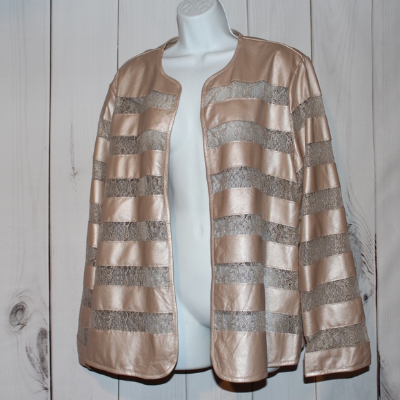 Chico's Jackets & Blazers - Chico's Rose Metallic lace Blazer 3 16 plus
